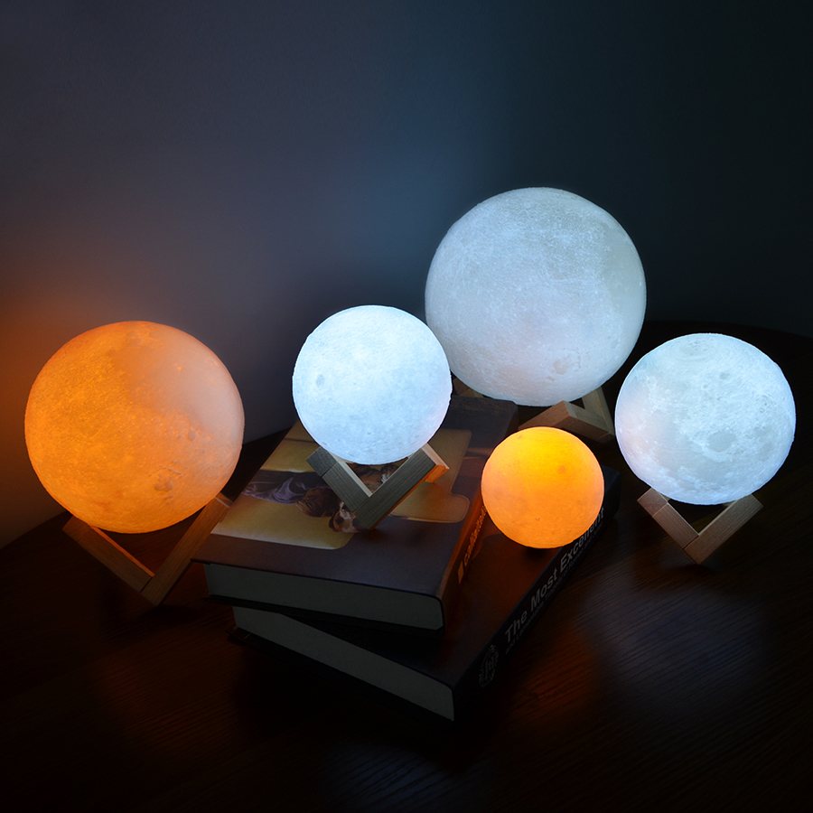 3D Rechargeable Moon Shaped Night Lights