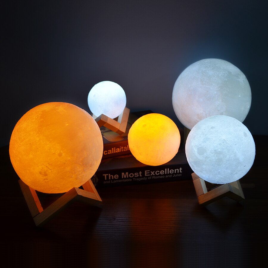 3D Rechargeable Moon Shaped Night Lights